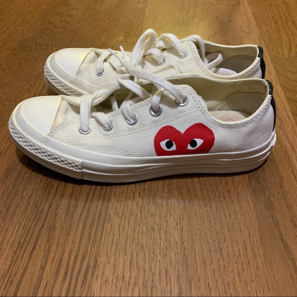 COMME des GARÇON low top cream converse
